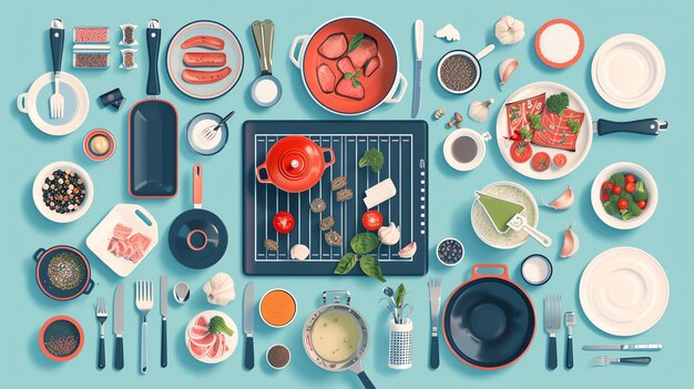 Zestaw różnych potraw